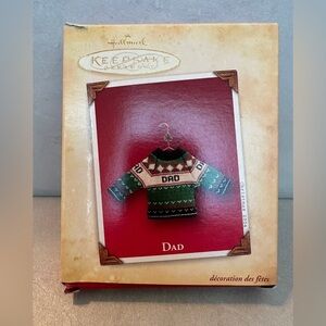 Hallmark Keepsake Green and Red Dad Sweater Ornament